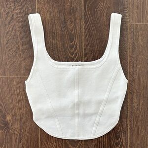 Aritzia White Babaton Cropped Corset Tank